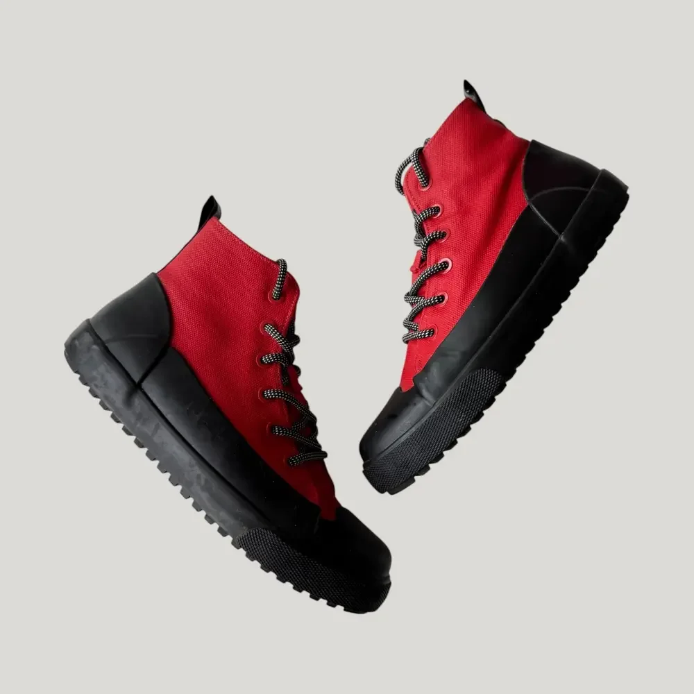 Hunter x Target • Dipped Red Canvas High Top Sneakers